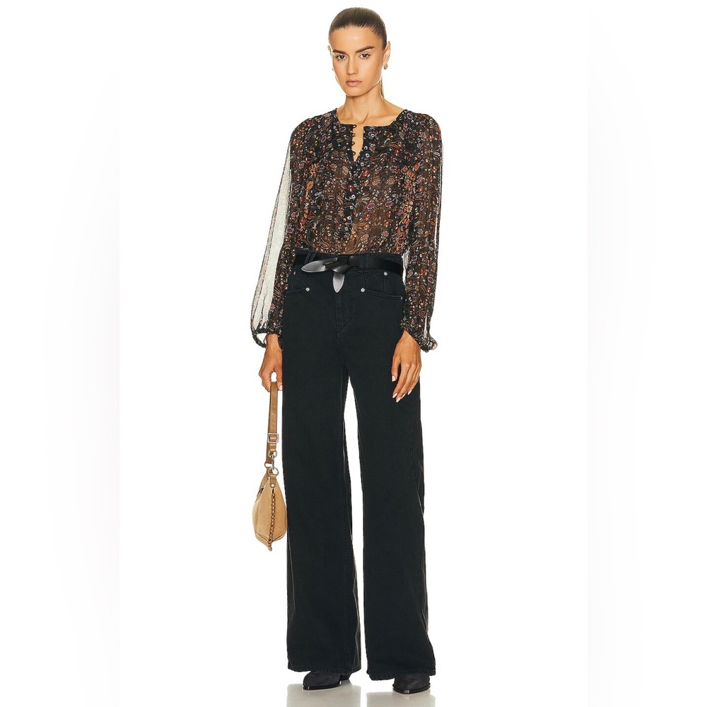 Black AMETISSAE Lurex Silk Top  ISABEL MARANT - Size 36 - Picture 4 of 15